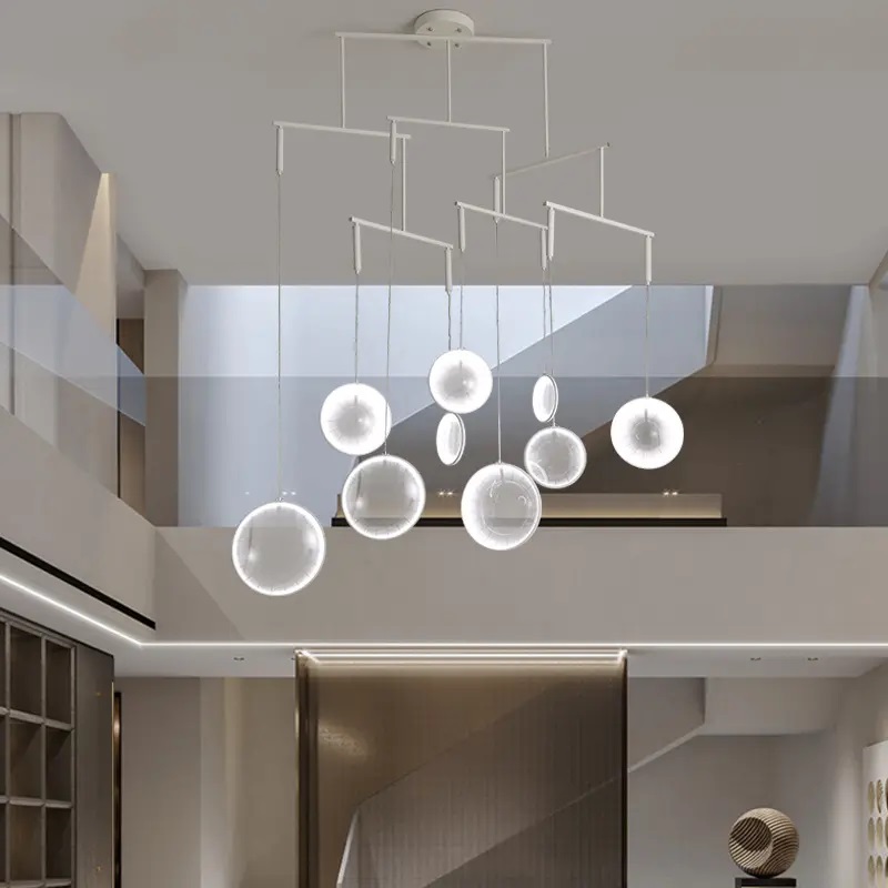 Living Room Decoration Led Pendant Light Lamps 2023 Nordic Modern Design Minimalist Restaurant 10 Glass Iron 90 80 Modern Times