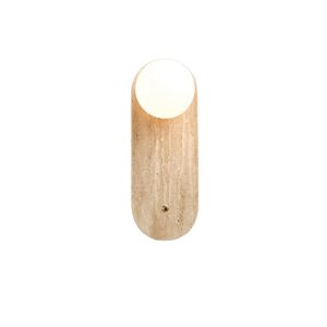 Wabi Sabi Decor Wall Sconce Nordic Apartment Bedroom Living Room Yellow Travertine Background Lamp Natural Stone Wall Lights SSM-2209 image 1