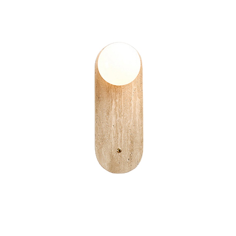 Wabi Sabi Decor Wall Sconce Nordic Apartment Bedroom Living Room Yellow Travertine Background Lamp Natural Stone Wall Lights