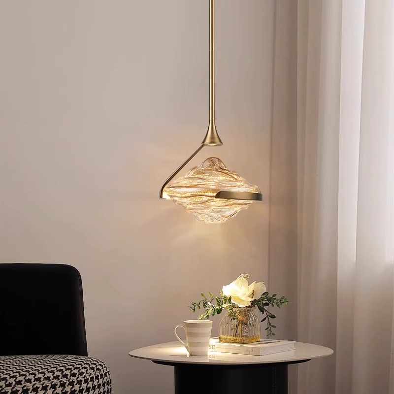Modern Nordic Style Glass Metal Pendant Light for Home Hotel Restaurant Bar Villa with Bulb Indoor Chat Lighting