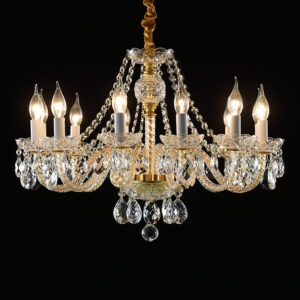 European style living room crystal lamp golden chandelier simple atmosphere bedroom lamp creative wedding decoration lights SSM-9162 image 1
