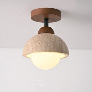 Modern Yellow Marble Corridor Ceiling Light Fixture Lampe Travertin Natural Travertine Stone Led Ceiling Lamp for Home Decor SSM-2036-06 image 1
