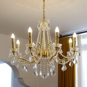 French Style Living Room Luxury Candle Pendant American Country Nordic Villa Bedroom Restaurant Crystal Hanging Chandelier Light SSM-3337-01 image 1
