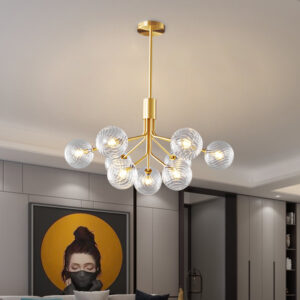 2023 New All Copper Zhongshan Modern Simple Nordic Living Room Chandelier Hanging Dining Room Lamp Bean Bedroom Main Lamp WSM-8016 image 1