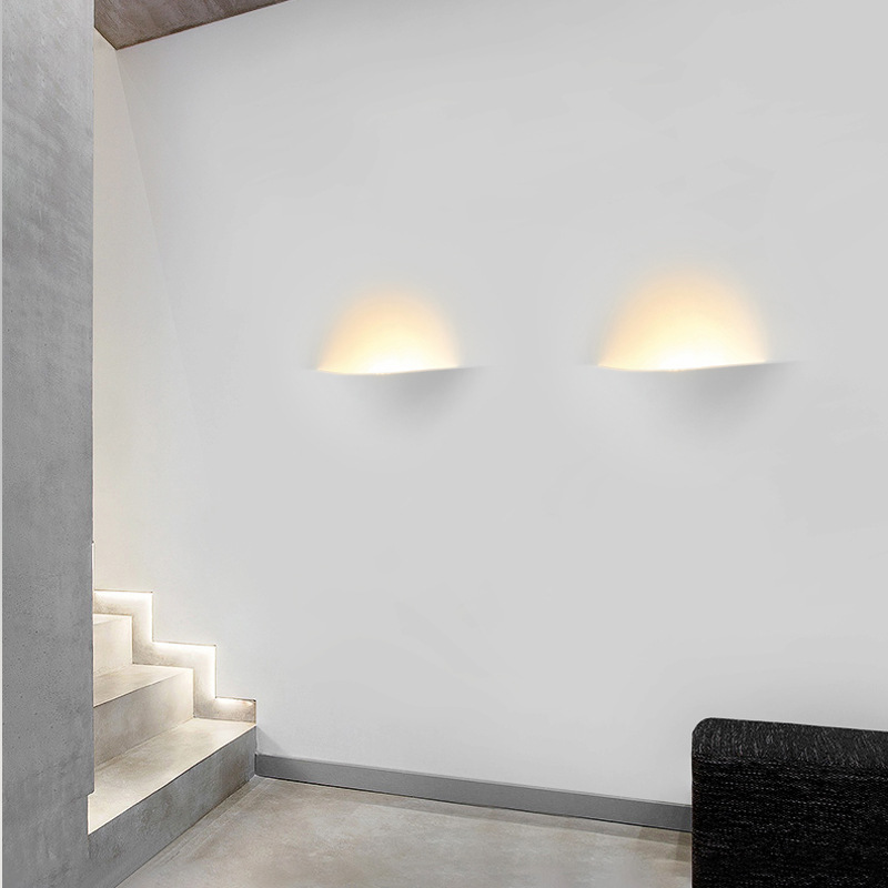 Creative Embedded Frameless Aluminum Base LED Light Source Wall Lamp Simple Personality Design for Outdoor Living Room Bedroom