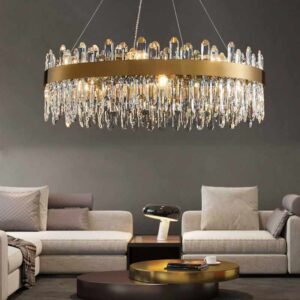Modern Luxury Hanging Lamps Crystal Chandelier Gold Lighting LED Pendant Lights Crystal Chandelier WSM-8046 image 1