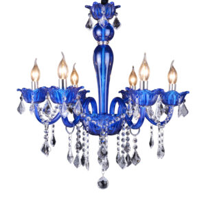European modern crystal chandelier indoor lighting living room bedroom banquet hall personality large blue luminous chandelier SSM-9035 image 1