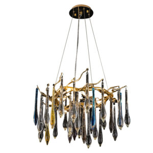 2021 colour glass dining room villa minimalist aluminum chandelier hanging pendant light SSM-6038 image 1