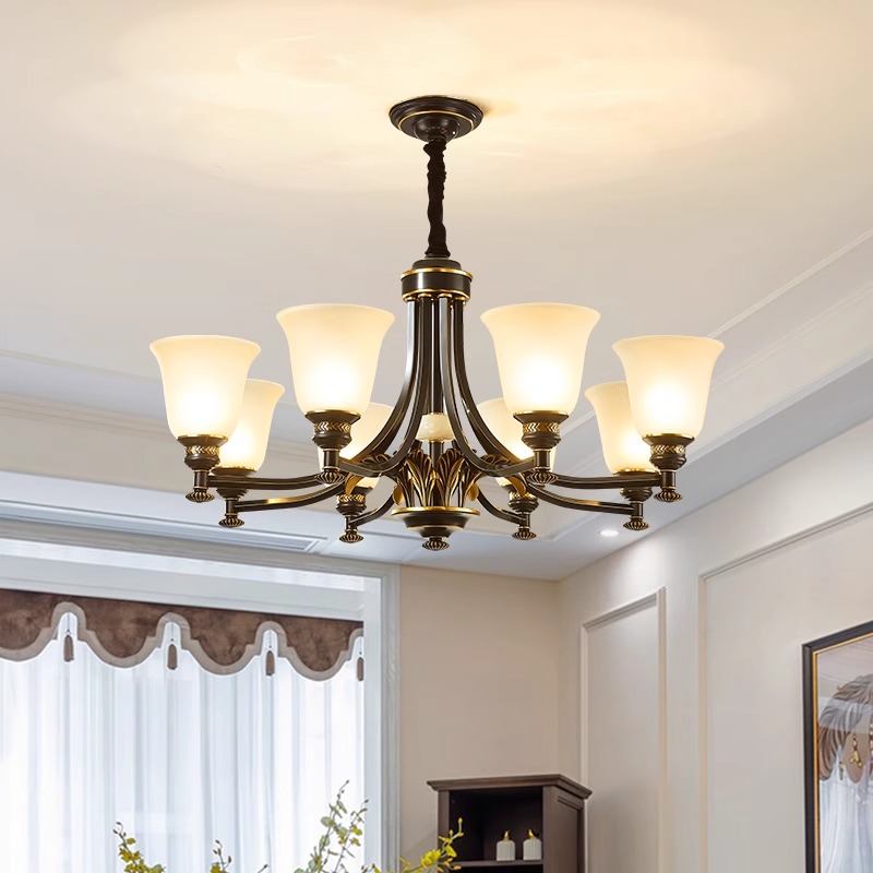 Copper Hotel Lobby Bar Shop Crystal Colored Round Ball Ceiling Hanging Glass Chandeliers Pendant Lights