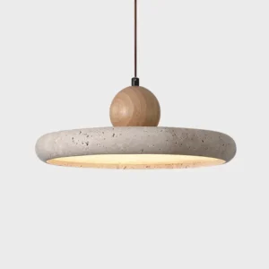 Modern Nordic Retro Travertine LED Pendant Lamp Natural Stone Chandelier for Dining Room Home Decor Hanging Light Fixture Middle SSM-2092 image 1