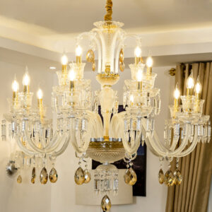 European Modern crystal candle lamp White amber villa Living room Dining room Luxury crystal chandelier pendant lamp SSM-9159 image 1