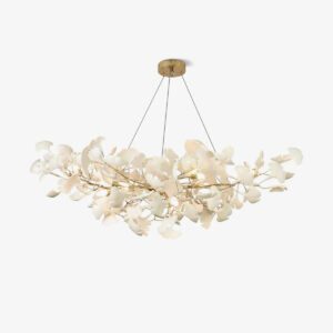 Gingko Chandelier Pendant Led Light Nature Sculpture Suspension Porcelain Lighting for Living Room Dining Kitchen SSM-9920 image 1