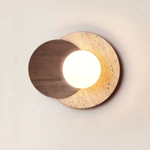 Modern Popular Wabi Sabi LED Wall Light Home Decor Natural Yellow Stone Bedside Sconce Lamp Studio Apartment Decorative SSM-2243 image 1