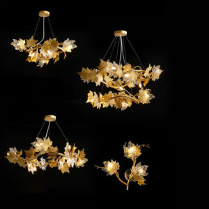 Personalized art maple leaf design luxury dining room bedroom chandelier hanging lamp SSM-6039 image 1