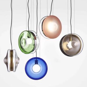 Nordic Colored Glass Lamps Restaurant bar Bedroom Modern Simple Personality Hotel Art Chandelier SSM-9889 image 1