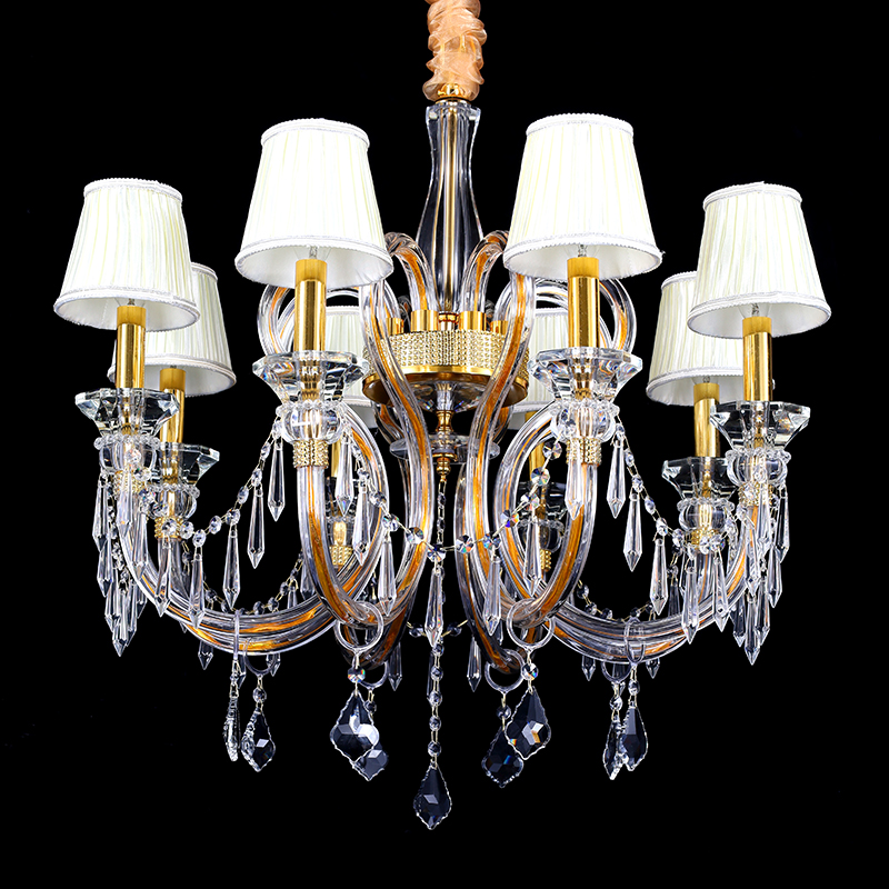 Modern household LED glass chandelier kitchen lamp luxurious gold living room bedroom K9 crystal ceiling light pendent lamp