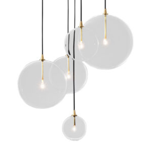 Nordic modern metal chandeliers pendant lights glass lamp shades hanging decorative lights for home SSM-1601 image 1