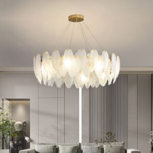 Kitchen Island Lamp Decorative Led Creative Feather Light Modern Pendant Light Chandelier WSM-8041 image 1