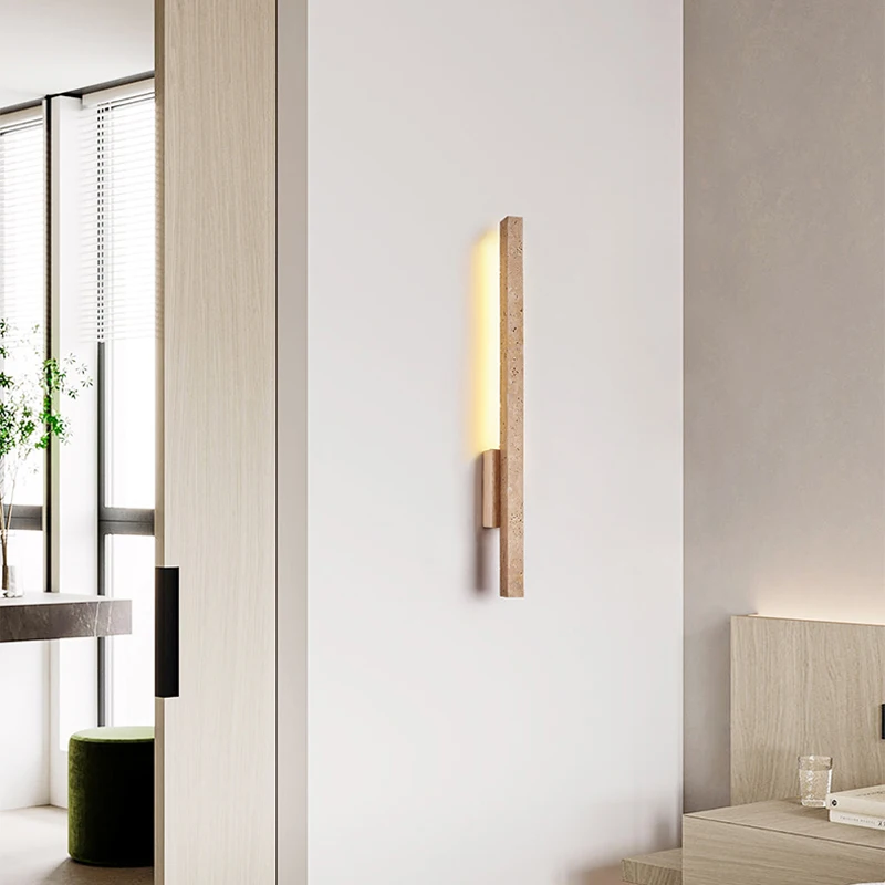 Modern Creative Design Long Strip Shaped Home Decoration Wall Lamp Wabi Sabi Warm Led Stone Lighting in Room Corridors Stairs