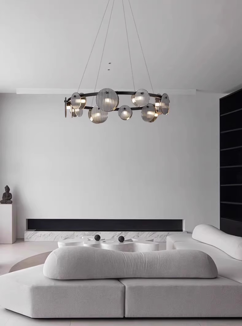 Italian Modern Nordic Crystal Chandelier Simple Minimalist Design High Class Glass Lamp Lighting for Living Room Bedroom