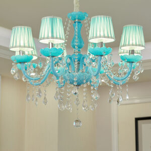 Blue Crystal Pendent Lamp Luxurious Candle Lamp Warm Living room and bedroom Children s Room Restaurant KTV Chandelier SSM-9098 image 1