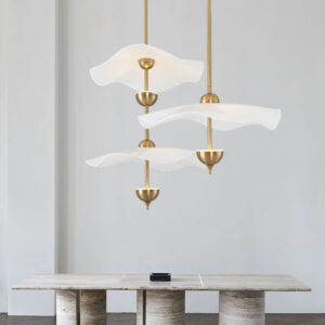 Postmodern Light Luxury Creative Lotus Leaf Chandelier Living Room Bedroom Designer Bar Flying Saucer Chandelier SSM-9890 image 1