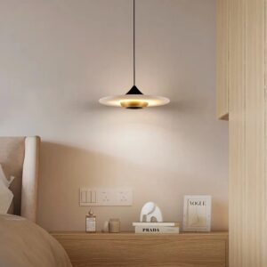 Marble Minimalist Luxury Hanging Lamp for Bedroom Bedside Dining Room Single Flying Saucer LED Pendant Light SSM-9871 image 1