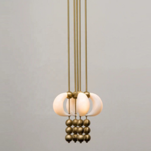 Luxury Hanging Ceiling Light Fixture Designer Sculptural Artistic Globe Crescent Chandelierfor Hotels SSM-9843 image 1