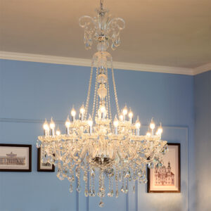 Stylish crystal chandelier simple modern hotel decoration lighting transparent crystal luster home living room pendant light SSM-9005 image 1