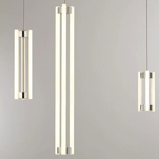 D15 H30cm Long Chandelier Triangular LED Metal Body Nordic Pendant Light for Dining Living Room Hotel Bedroom