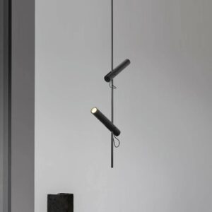 Steel Tube Bedroom Bedside Small Pendant Chandelier Lamp Modern Minimalist Creative Designer Adjustable Wall Hanging Spot Light SSM-3019 image 1