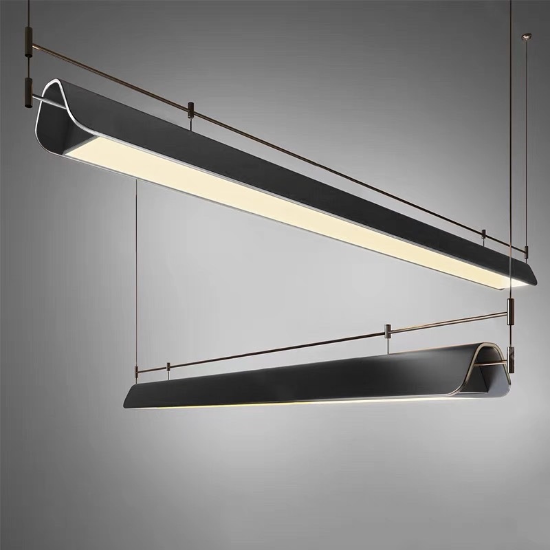 Designer Restaurant Island Bar Counter Chandelier Sales Department Exhibition Hall Art Atmosphere Soft Modern Minimalist Strip L