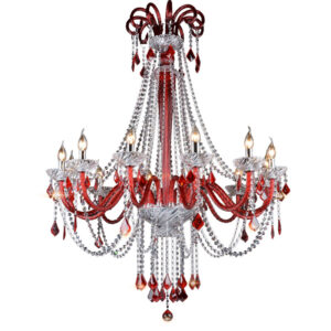 Red chandelier crystal simple living room bedroom decoration crystal lighting fixture Modern Hanging Colorful Pendant lighting SSM-9030 image 1