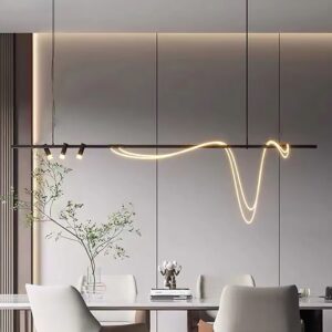 Art Restaurant Bar Chandelier Sales Department Beauty Shop Designer Special shaped Arc Line Exhibition Hall Chandelier SSM-8096-01 image 1