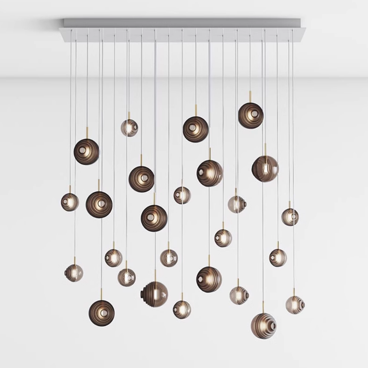 Living room high ceilings suspension pendant light weddings decorative nordic modern design murano glass chandelier
