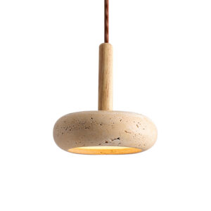 Wabi Sabi Travertine Pendant Light Led 12W Over Kitchen Island Dining Restaurant Bar Table Stone Bedside Hanging Lamp SSM-2020 image 1