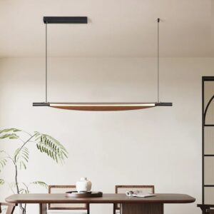 Japanese Style Retro Art Design LED Ceiling Chandelier Creative Walnut Color PC Lampshade Modern Iron Middle Size Lamp SSM-8023 image 1