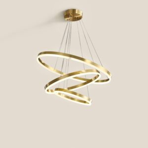 Circular Led Ceiling Pendant Lights Golden Rings Ceiling Round Chandelier Indoor Lighting Fixtures WSM-8049 image 1