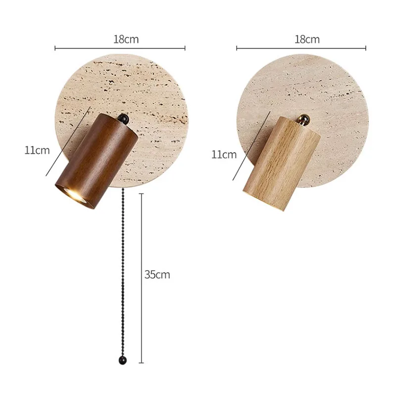 2024 New Wabi Sabi Living Room Decoration Bedside Light Study Room Wall with Switch Rotating Bedhead Reading Wall Lamp
