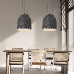 Nordic Wabi Sabi Japanese Style Resin Led Pendant Lights Dining Black Light SSM-9755 image 1