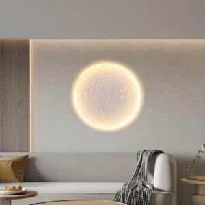 Modern Light Luxury Art Mural Plaster Lamp Background Wall Creative Moon Bedroom Bedside Light Decorative Wall Lamp SSM-2605 image 1