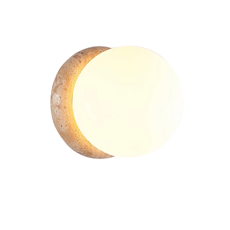 Wabi Sabi Travertine Sconce for Corridor Staircase Balcony Bedroom Bedside Natural Stone Decor Wall Lamp
