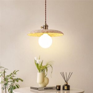 LED Chandelier Wabi Sabi Style Nostalgic Retro Pendant Lamp E27 Travertine Lamps for Bedroom Hotel Living Room SSM-2077 image 1