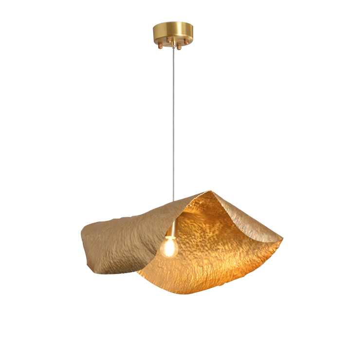 Designer model room dining room lights post modern light luxury living room brass gold UFO simple creative bedroom pendant light