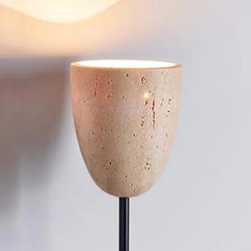 Wabi Sabi Creative Warm Home Decoration Wall Light Travertine Staircase Corridor Balcony Natural Stone LED Sconce Lamp