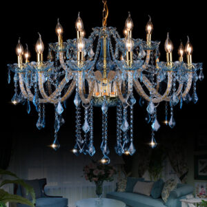 European Crystal Pendent Lamp Blue Luxury Living Room Restaurant Bedroom Villa Clothing Store Internet Bar KTV Chandelier SSM-9027-01 image 1