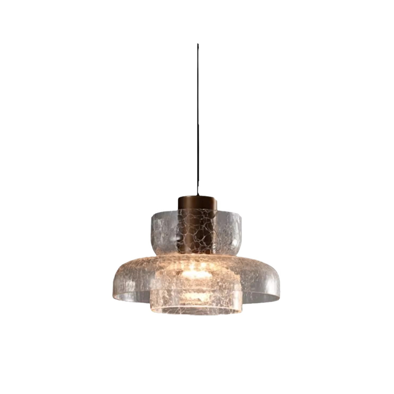 Modern Chandelier Farmhouse 1 Light Ceiling Light Fixture in Matte Black Finish with Seed Glass Hanging Light