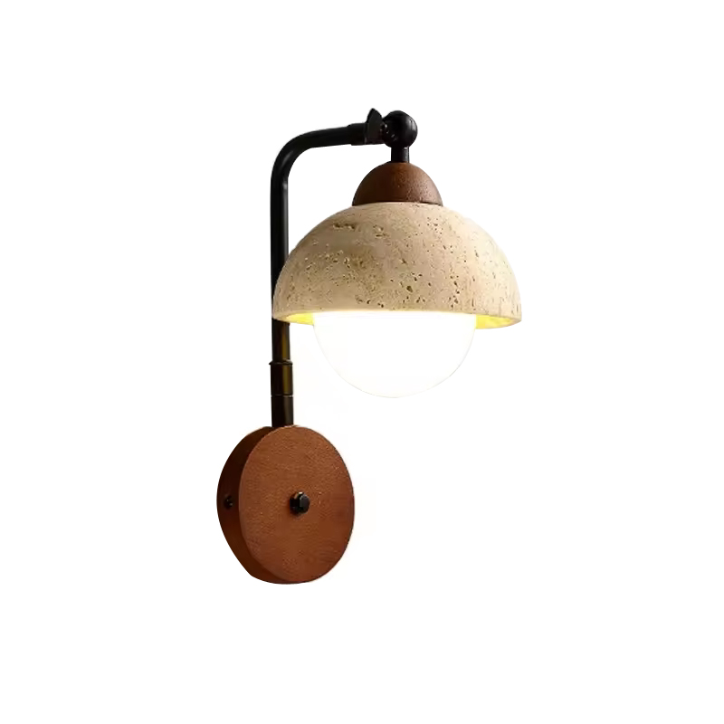 America Noridic Yellow Travertine Stone Wall Light Led for Home Hotel Restaurant Decor Bedside Living Room