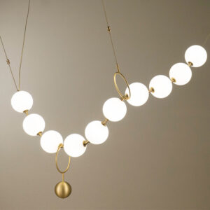 Non standard Custom Living Room Bedroom Dining Room Lamp Shape Adjustable Buddha Beads Glass Necklace Chandelier SSM-9727 image 1