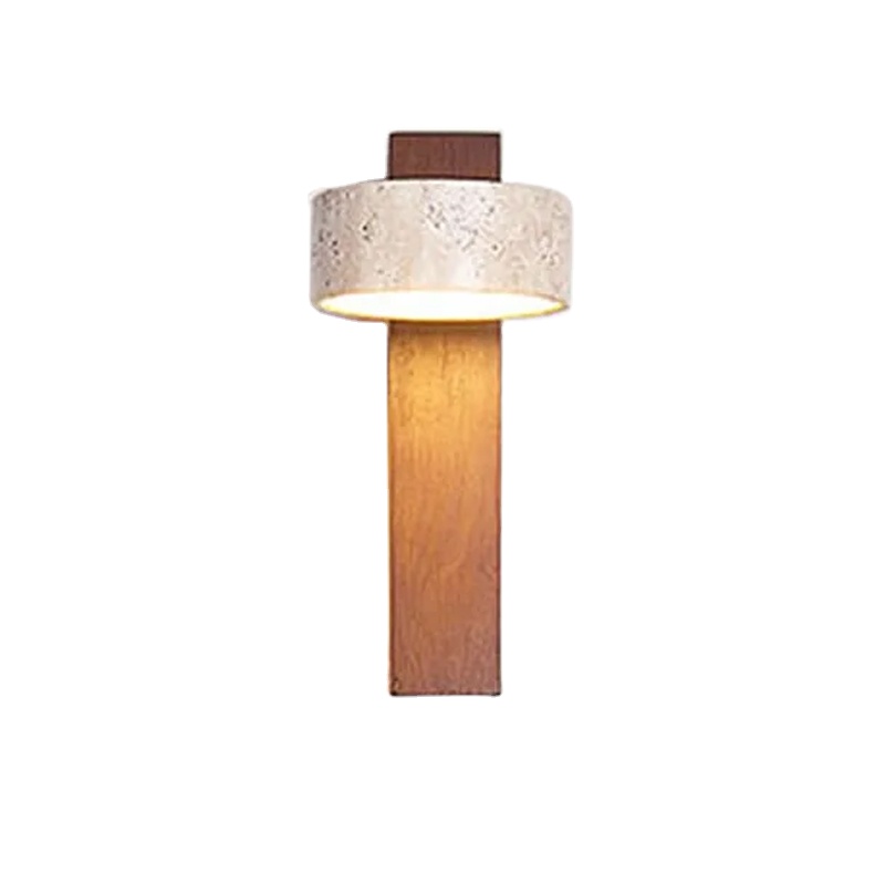 Wabi Sabi Travertine Bedside Wall Lamp Led Rotatable Bedroom Apartment Hotel Nordic Yellow Stone Decor Sconce